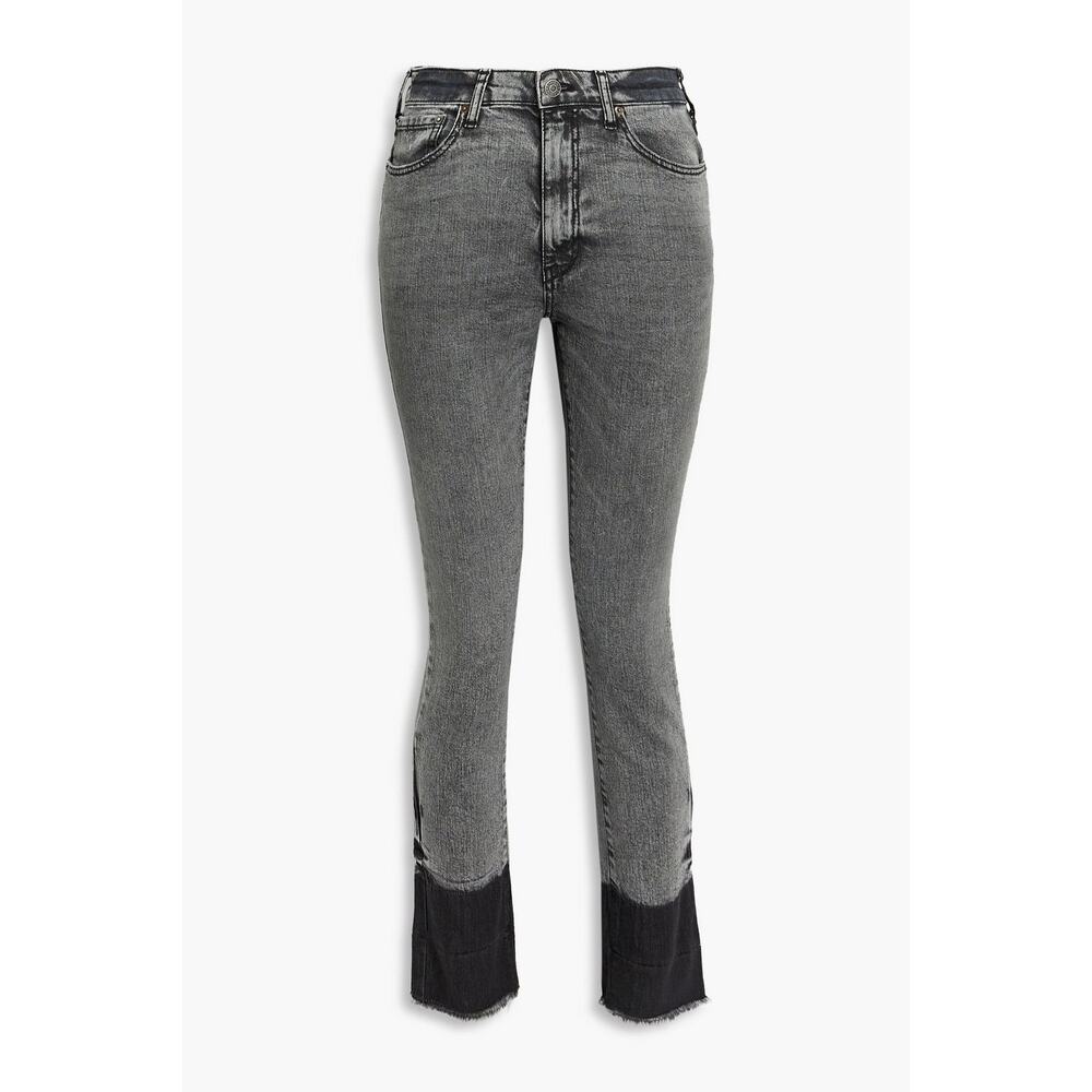 NWOT SER.O.YA Toya Two-Tone High-Rise Slim-Leg Jeans in Grey - Women’s Size 26